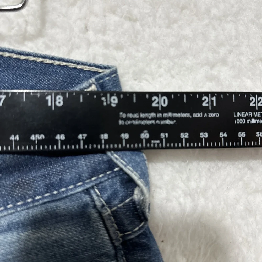 True Religion Men's Blue Straight Leg Jeans Flap Pockets Denim Sz 36 Made In USA